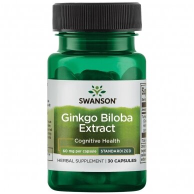 GINKGO BILOBA EKSTRAKTAS 30 KAPS. GINKGO BILOBA EKSTRAKTAS 30 KAPS.