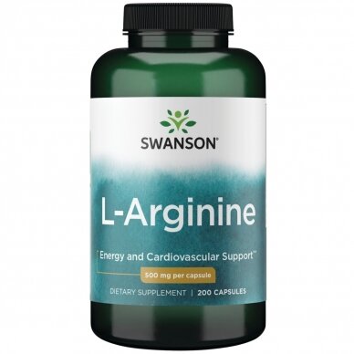 L-ARGININAS 500 MG 200 KAPS. (SWANSON, JAV) L-ARGININAS 500 MG 200 KAPS. (SWANSON, JAV)